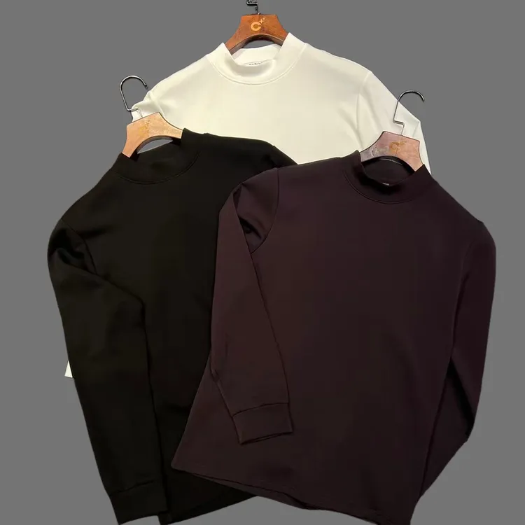 TAROCC男士秋冬半高领莫代尔弹力束口袖卫衣（修身合体）