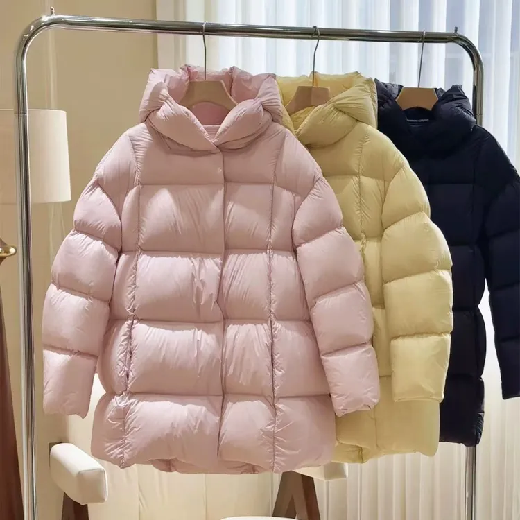 【小峰总】新秋冬设计师时尚云朵帽磁吸扣加厚保暖中长款羽绒服5132