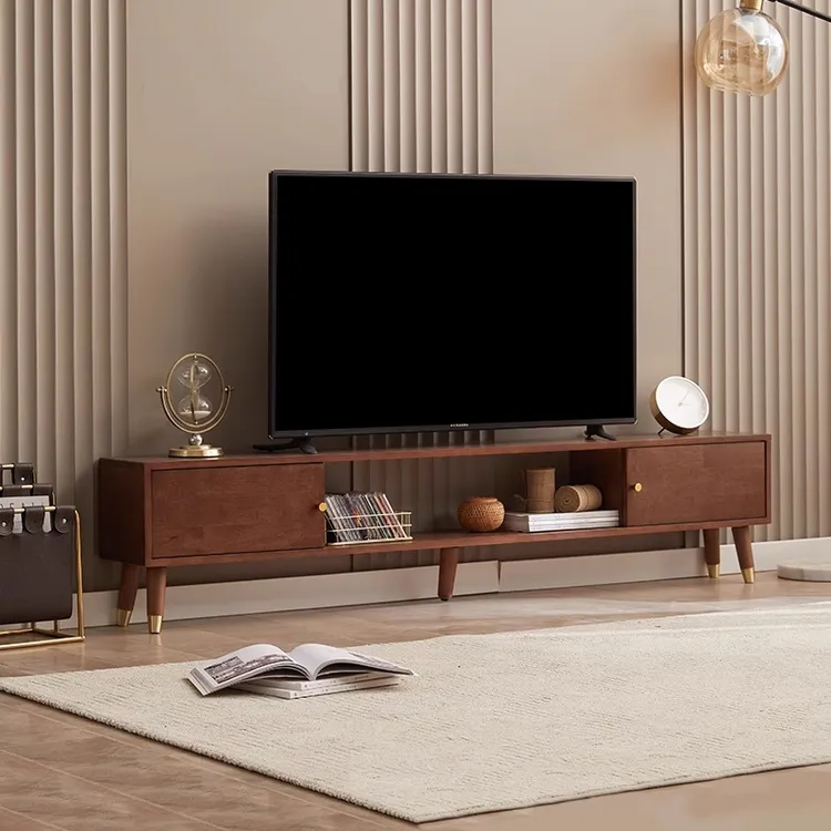 实木电视柜现代简约电视柜收纳储物柜一体客厅家用茶几电视柜组合