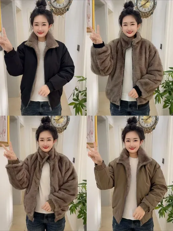 2025秋冬季新款休闲时尚款加毛夹克保暖加厚外套2588