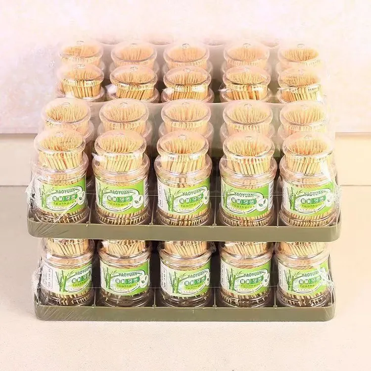 一次性双头尖竹牙签批发家用便捷牙签盒个性创意餐厅牙签瓶酒店