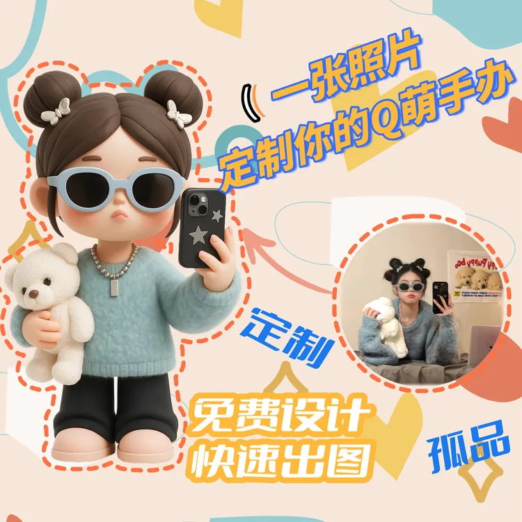 盒适·emoji定制小人物手办3d打印人偶创意送男女朋友盲盒生日礼物