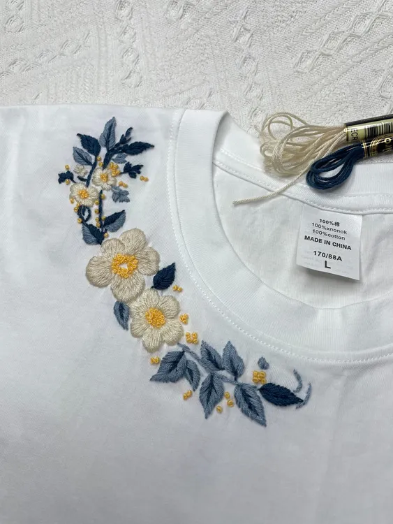 香雪海刺绣diy领花图案水溶布贴纸直接贴衣服毛衣领口边绣花材料