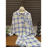 「阿男专属」英伦蓝格 格子拼接高级感显瘦女两件套 387-2258