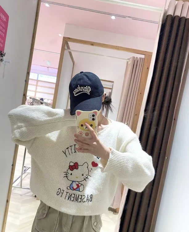 小野莉织新号开播针织衫简约百搭时尚甜酷辣妹风专柜新品