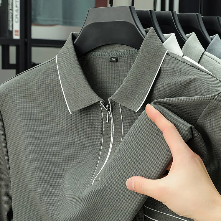 金狐狸百搭polo衫男款保罗衫衣服透气新款无痕高档短袖男装宽松