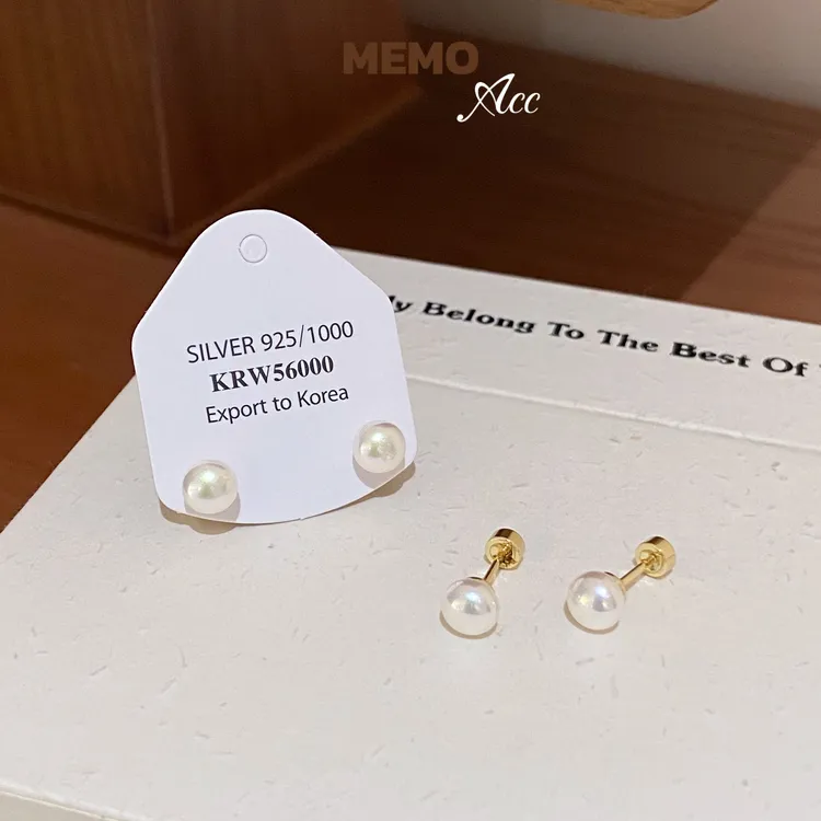 钛钢仿珍珠耳饰 E552 露思同款 马贝面包珠简约气质耳骨钉耳钉