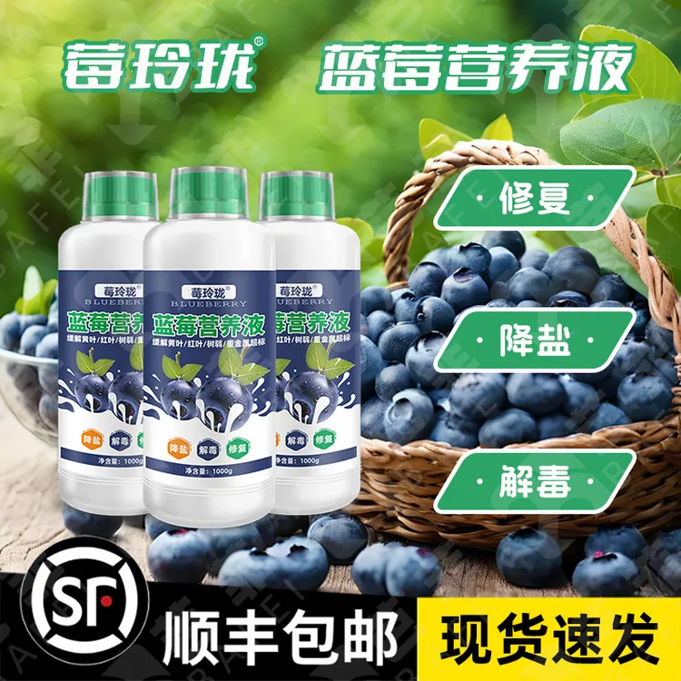 莓玲珑蓝莓营养液生根降盐改善提高抗逆性改善黄叶盐害肥害