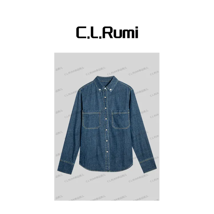  【Rumi时装】“单宁牛仔”25夏复古蓝水洗薄牛仔显瘦外套上衣7048cs