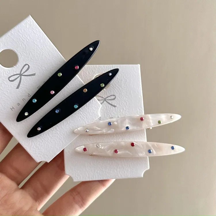 韩国新款彩色波点几何鸭嘴夹发夹 甜美可爱刘海夹侧边夹儿童发饰