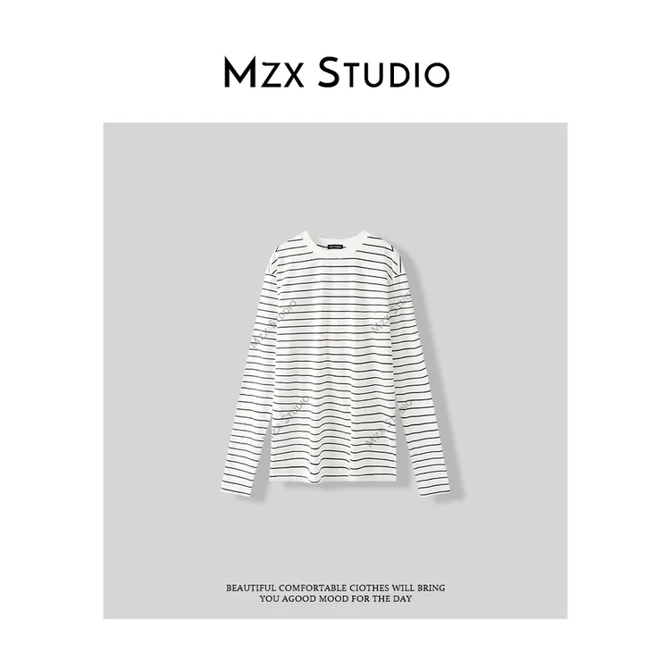 MZX 春季休闲慵懒风 条纹长袖T恤SY7388-X