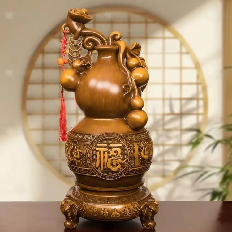 YW如意旋转葫芦41厘米长高葫芦摆件客厅大堂乔迁开业送礼工艺品