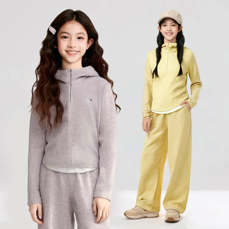 笛莎官方童装套装女童25秋季套装儿童中大童休闲连帽两件套运动风