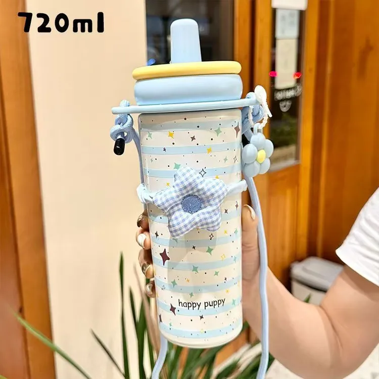 新款高颜值吸管杯保冰保温杯女生大容量礼物水杯2可爱便携学生