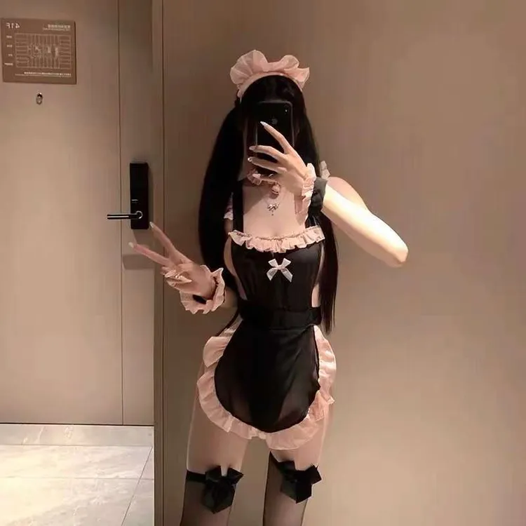 【PERTHMORE】网红主播达人套装连体女仆装软妹装诱惑cos女佣免脱