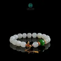 珠光宝气*#和田玉单圈手串-老型珠约9*10mm
