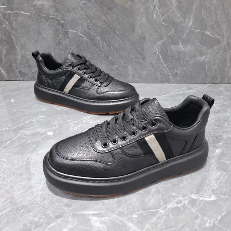 黑真皮鞋时尚休闲鞋潮鞋休闲风男鞋运动休闲鞋休闲皮鞋男士潮流