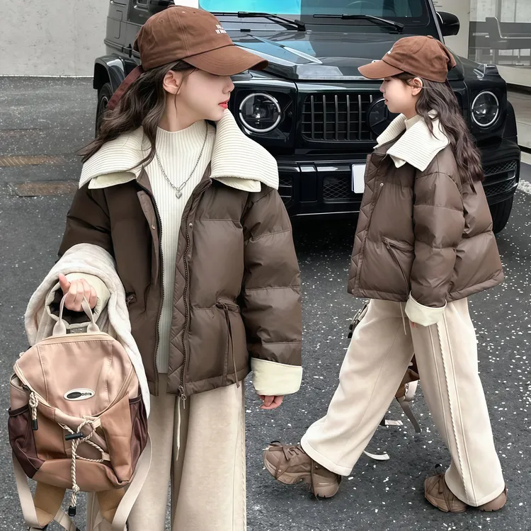 女童棉衣冬季2024爆款6-12岁15岁中大童洋气韩版棉服儿童免洗棉袄
