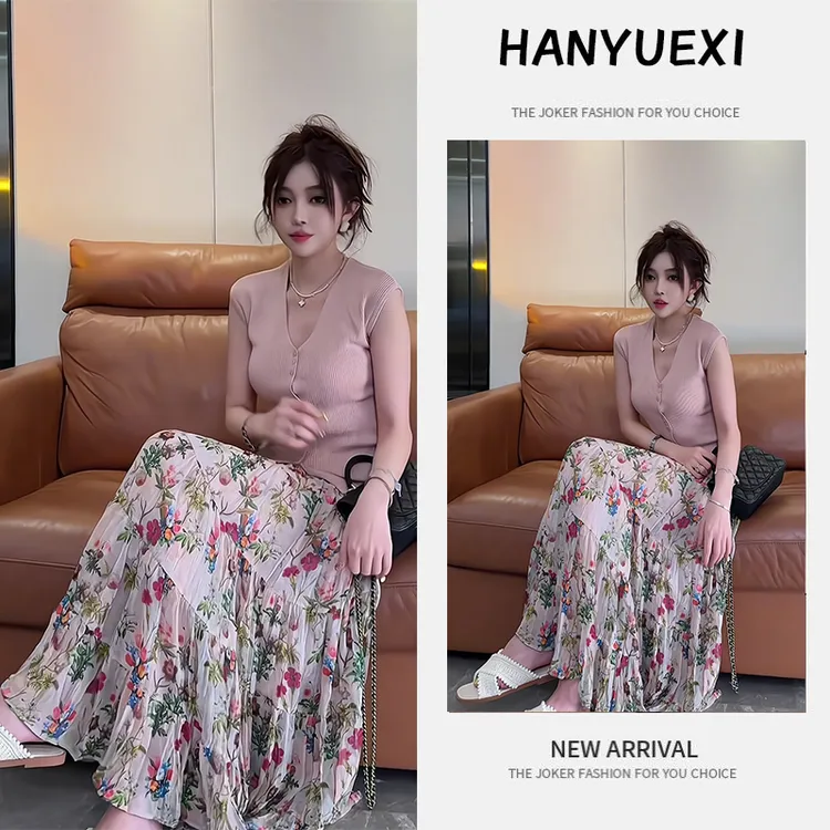 夏季一整套女装2025年新款韩版时尚休闲减龄长袖上衣半身裙两件套