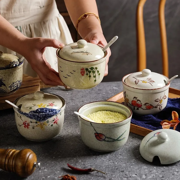 舍里辣椒罐子陶瓷糖盐罐调料罐调味罐调料盒厨房家用油罐调味专用