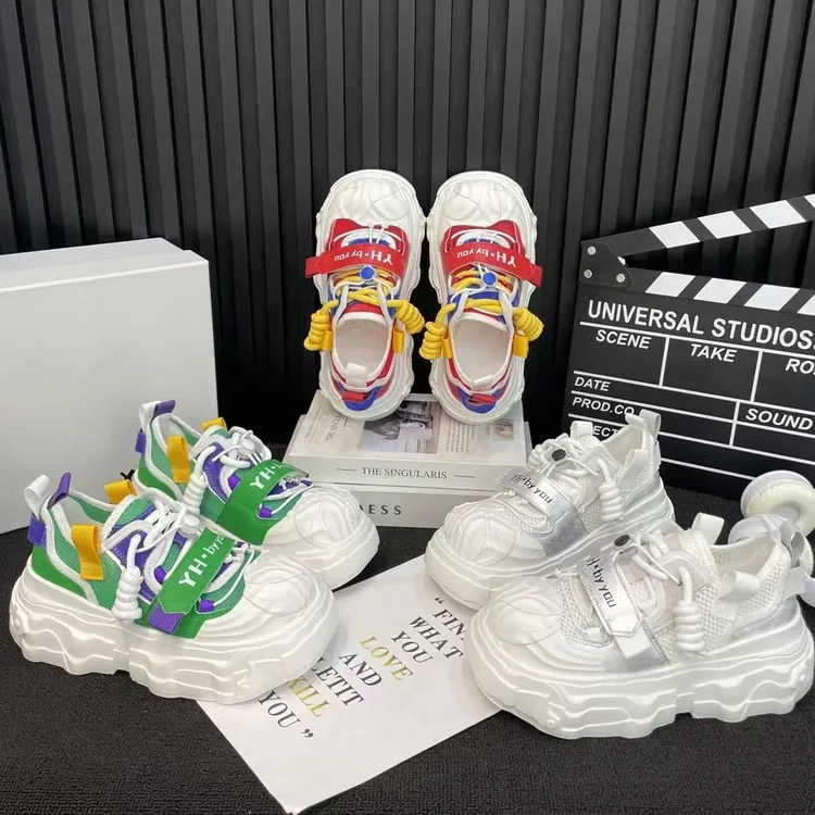 WP拼色老爹鞋夏季增高时尚休闲鞋溶解鞋女鞋百搭小白鞋厚底