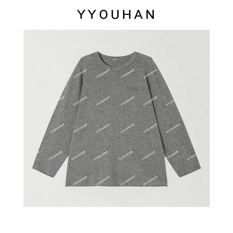 YYOUHAN 2025秋款【穿搭主力】卷边设计长袖时尚针织T恤 2509C5904