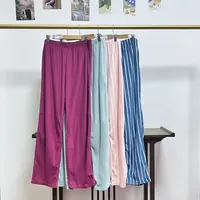 法兰绒阔腿裤家居裤女宽松高腰保暖睡裤2302
