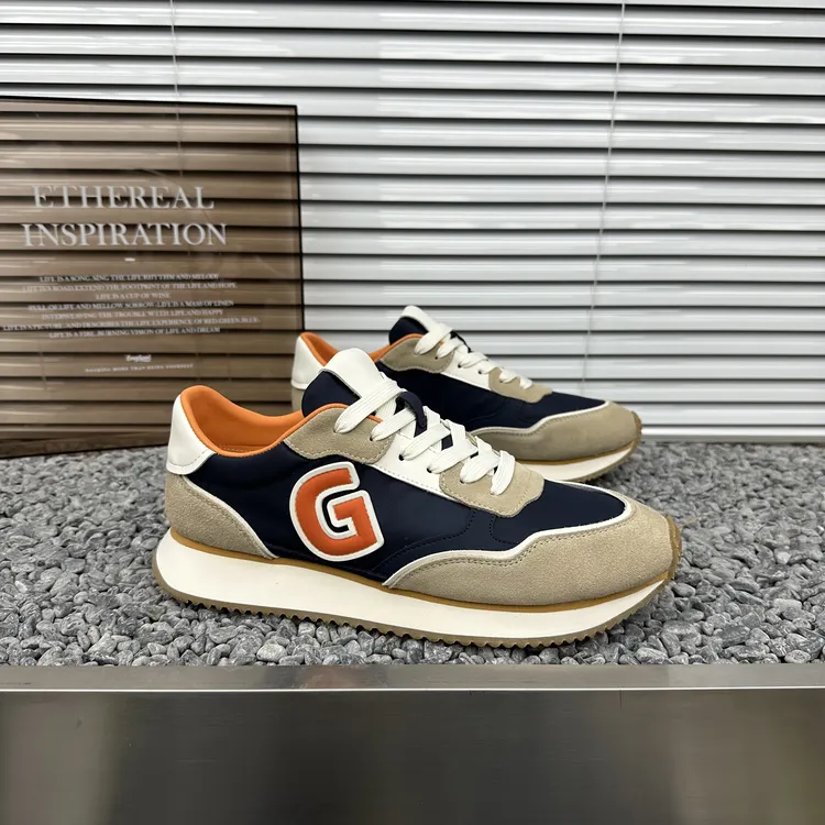 男士拼色系带阿甘鞋复古时尚轻奢休闲鞋舒适透气时尚百搭夏季男鞋