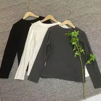 4506秋季简约百搭磨毛纯色T恤（衣长56CM左右）