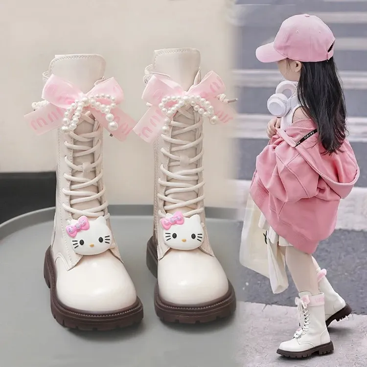 女童靴子秋冬长筒靴2025新款儿童鞋长靴卡通时装靴二棉高筒靴