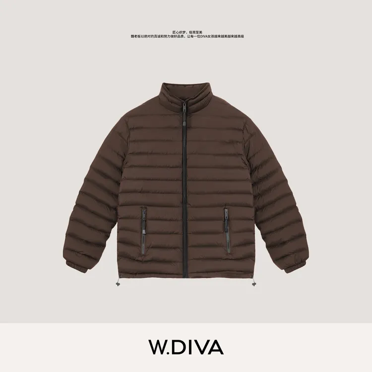 W.Diva【轻暖CP】男女同款90鹅绒极简收束调节排骨羽绒服54C213419