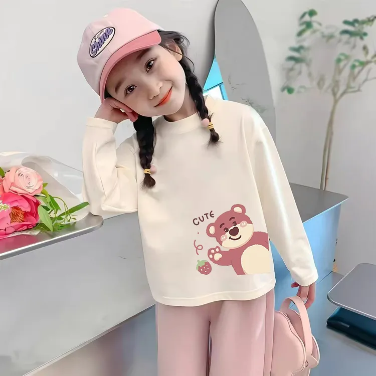 女童纯棉长袖T恤卡皮巴拉童装2025春秋新款儿童打底衫女孩上衣潮