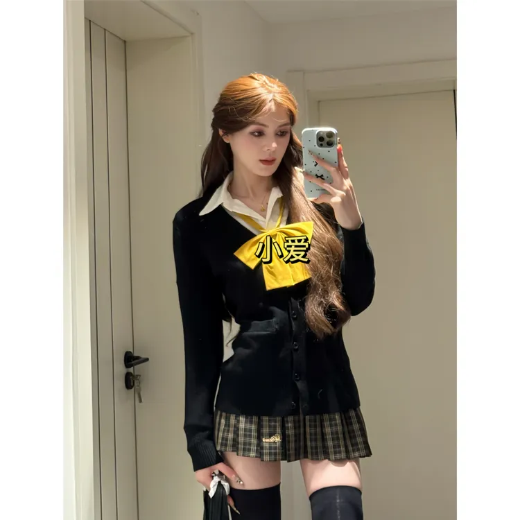 【单件收腰开衫】风吹麦香长袖毛衣jk制服春秋冬日系纯欲软妹学院风
