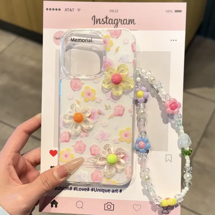 雅天立小清新花朵适用iPhone苹果16手机壳15女13华为vivo小米oppo