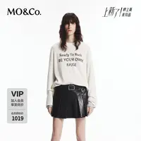 MOCO秋季绵羊毛×山羊绒标语印花长袖针织衫MBD3SWTK03