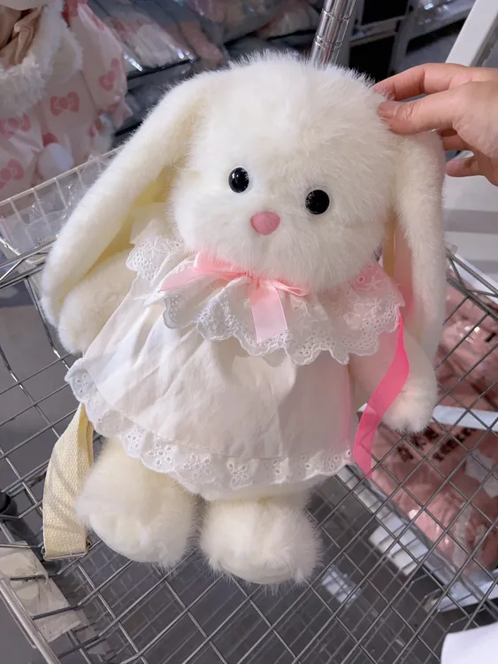 奇米迪儿童可爱长耳兔子毛绒玩偶包包娃娃公仔双肩包250512