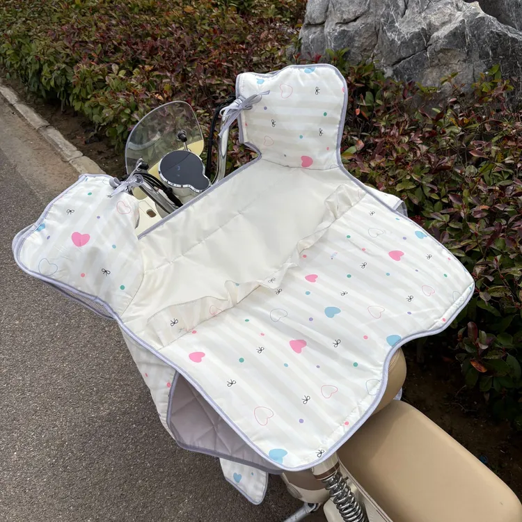电动车挡风被四季通用可爱荷叶边夏防水防晒罩摩托电瓶车防风