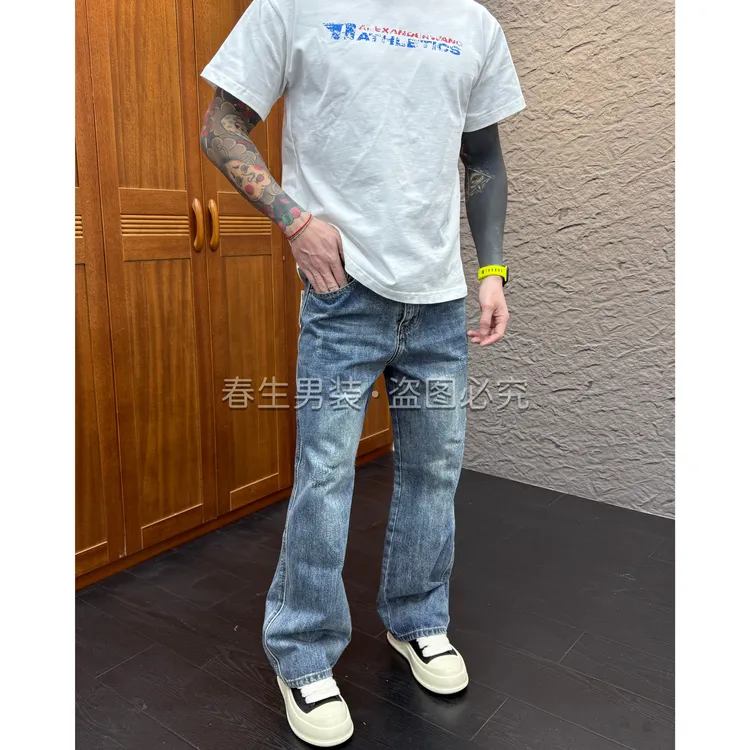 2025秋冬新款时尚直筒宽松百搭净版纯色牛仔裤575