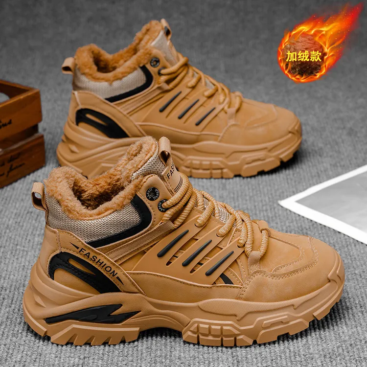 2025新款冬季加绒马丁靴鞋厚底上班工作防滑户外运动休闲登山保暖