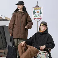 PAKA外套春秋情侣登山服工装露营连帽夹克时尚防风男女同款