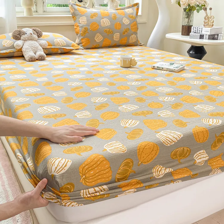 A类超柔双层纱床笠床罩非纯棉全棉防滑防尘床单床垫保护套可机洗