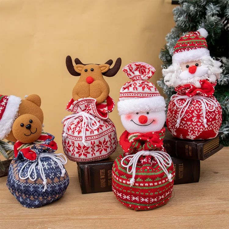 圣诞节装饰品平安夜苹果袋子礼物袋糖果袋手提平安果创意礼品包装