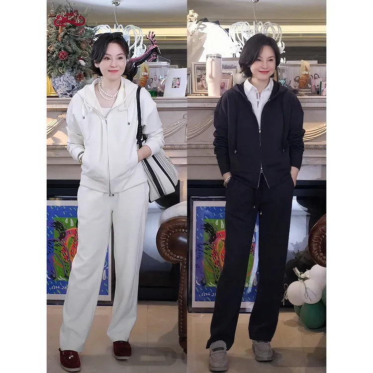 我是摩羯 LP运动套 意大利进口40支羊绒莱赛尔连帽上衣松紧腰裤子