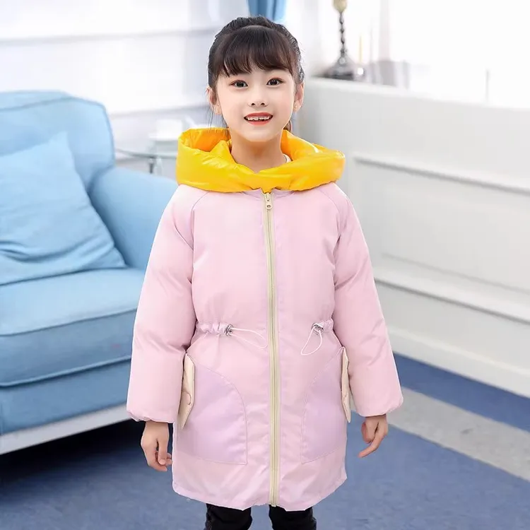 儿童画画围裙防水薄款罩衣宝宝秋冬吃饭围兜羽绒服防脏护衣外穿女