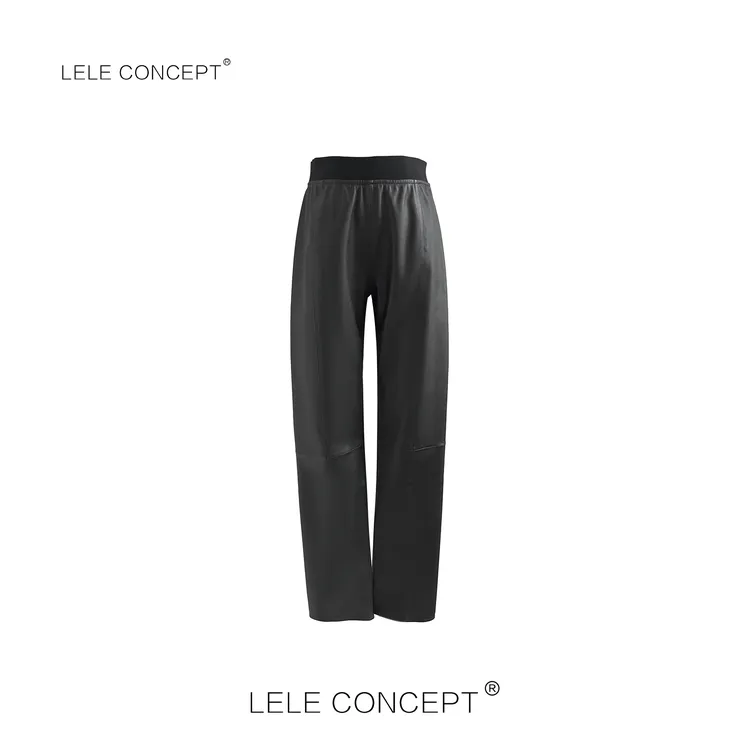 LELE CONCEPT丨【美超】早秋新款时尚显瘦款弹力皮裤K0475