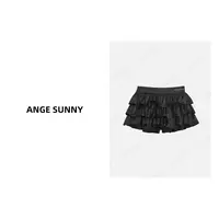 ANGE SUNNY【周也同款  蛋糕裙裤】芭蕾风蓬蓬荷叶边半身裙