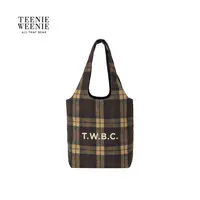 TeenieWeenie小熊格纹手提包女2025秋冬新款女包TTAK25FT01W