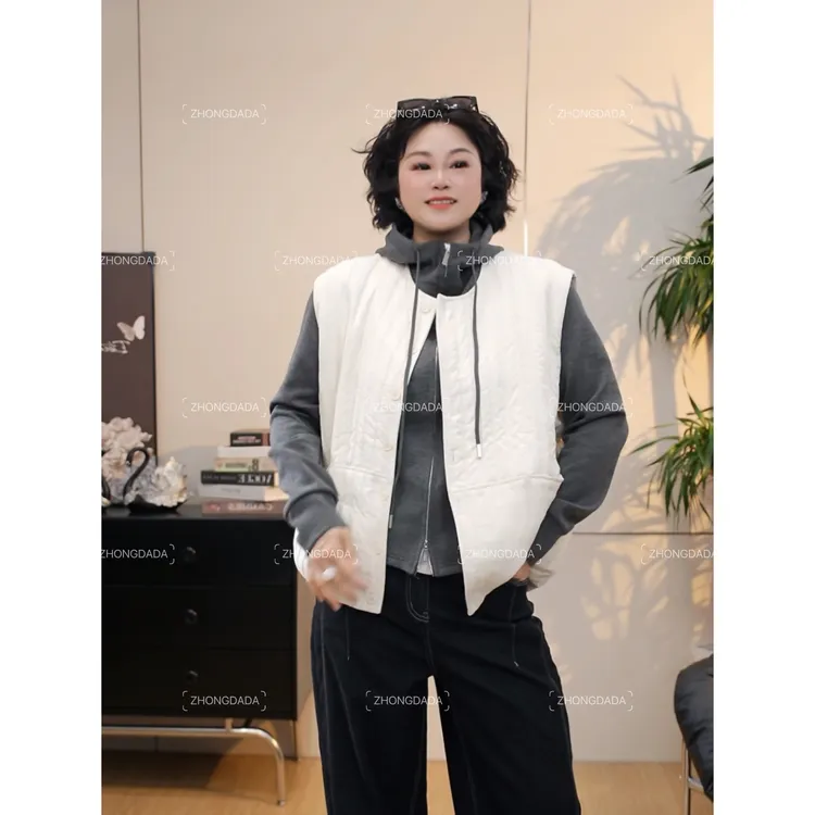ZHONG大大【】宽松休闲时尚马夹复古秋冬新款韩版无袖坎肩外套12025