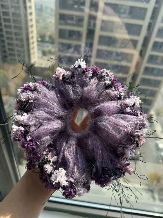 主播手工钩针萝卜丝发圈