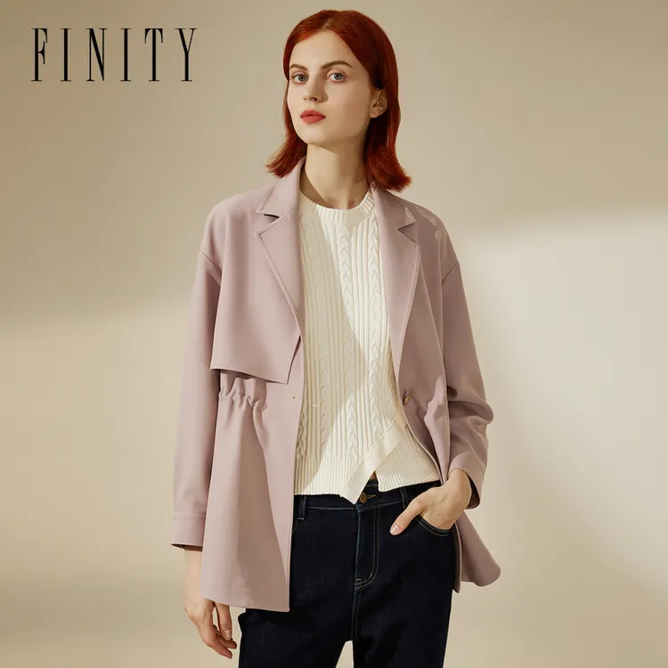 【粉丝专享】FINITY 懒人风衣-不易皱新款风衣气质通勤 F21V8A04F1
